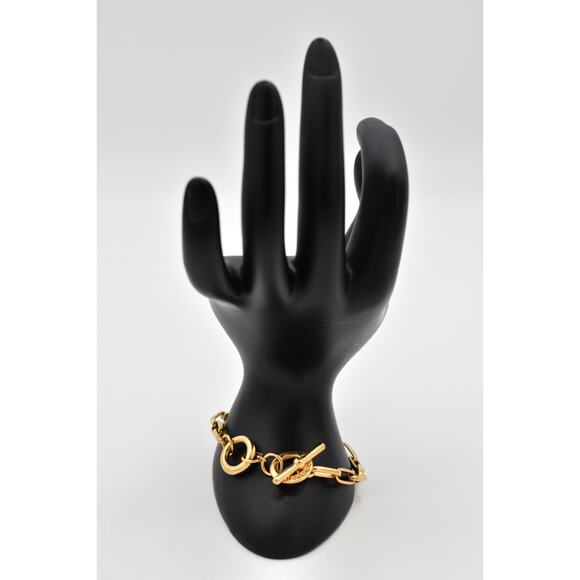 Swarovski Vintage Topaz Chocolate Crystal Bracelet Brushed Gold Swan Signed Bin7 - Picture 6 of 12